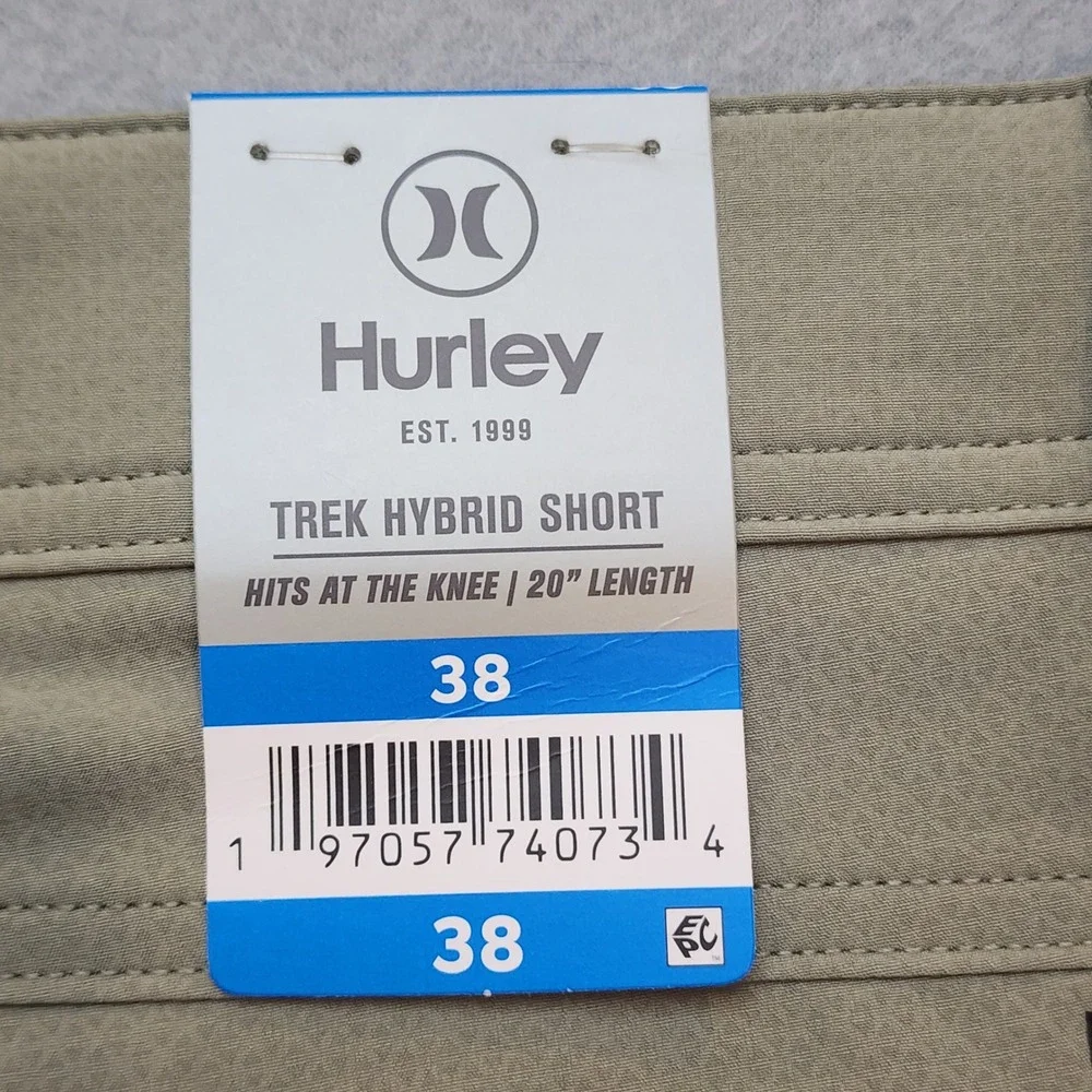 Hurley Trek Hybrid Shorts Mens 38 Olive NWT Golf Hiking Stretch Water Repellent
